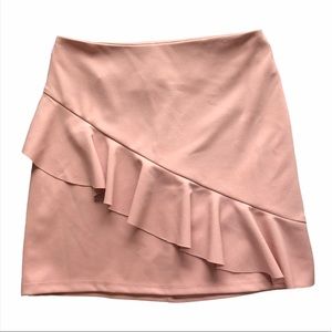 Boutique Pink Ruffle Mini Skirt